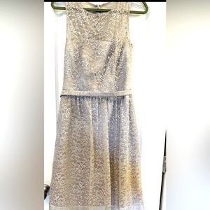 Silver grey gray bridesmaid dress prom formal lace size 10